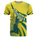 Australian Boomers Basketball T Shirt Abstract Wave Halftone Pattern With Dynamic Athlete Silhouette