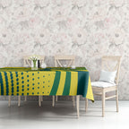 Australian Boomers Basketball Tablecloth Abstract Wave Halftone Pattern With Dynamic Athlete Silhouette