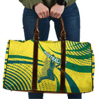 Australian Boomers Basketball Travel Bag Abstract Wave Halftone Pattern With Dynamic Athlete Silhouette