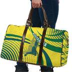 Australian Boomers Basketball Travel Bag Abstract Wave Halftone Pattern With Dynamic Athlete Silhouette