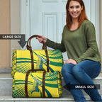 Australian Boomers Basketball Travel Bag Abstract Wave Halftone Pattern With Dynamic Athlete Silhouette