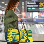 Australian Boomers Basketball Travel Bag Abstract Wave Halftone Pattern With Dynamic Athlete Silhouette