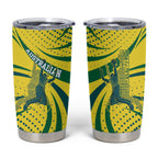 Australian Boomers Basketball Tumbler Cup Abstract Wave Halftone Pattern With Dynamic Athlete Silhouette