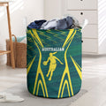 Australian Opals Basketball Laundry Basket Iconic Green And Gold Silhouette With Sharp Abstract Graphics