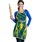 Australian Opals Basketball Apron Iconic Green And Gold Silhouette With Sharp Abstract Graphics