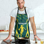 Australian Opals Basketball Apron Iconic Green And Gold Silhouette With Sharp Abstract Graphics
