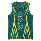 Australian Opals Basketball Basketball Jersey Iconic Green And Gold Silhouette With Sharp Abstract Graphics