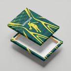 Australian Opals Basketball Canvas Wall Art Iconic Green And Gold Silhouette With Sharp Abstract Graphics