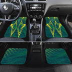 Australian Opals Basketball Car Mats Iconic Green And Gold Silhouette With Sharp Abstract Graphics