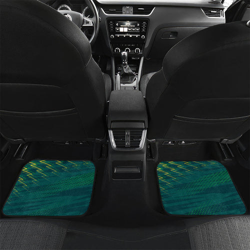 Australian Opals Basketball Car Mats Iconic Green And Gold Silhouette With Sharp Abstract Graphics