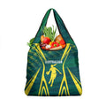 Australian Opals Basketball Grocery Bag Iconic Green And Gold Silhouette With Sharp Abstract Graphics