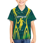 Australian Opals Basketball Hawaiian Shirt Iconic Green And Gold Silhouette With Sharp Abstract Graphics