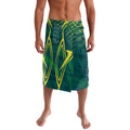 Australian Opals Basketball Lavalava Iconic Green And Gold Silhouette With Sharp Abstract Graphics