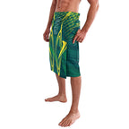 Australian Opals Basketball Lavalava Iconic Green And Gold Silhouette With Sharp Abstract Graphics