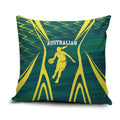 Australian Opals Basketball Pillow Cover Iconic Green And Gold Silhouette With Sharp Abstract Graphics