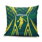 Australian Opals Basketball Pillow Cover Iconic Green And Gold Silhouette With Sharp Abstract Graphics
