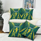 Australian Opals Basketball Pillow Cover Iconic Green And Gold Silhouette With Sharp Abstract Graphics