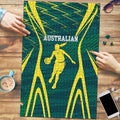 Australian Opals Basketball Puzzle Iconic Green And Gold Silhouette With Sharp Abstract Graphics