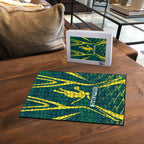 Australian Opals Basketball Puzzle Iconic Green And Gold Silhouette With Sharp Abstract Graphics