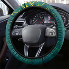 Australian Opals Basketball Steering Wheel Cover Iconic Green And Gold Silhouette With Sharp Abstract Graphics
