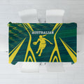 Australian Opals Basketball Tablecloth Iconic Green And Gold Silhouette With Sharp Abstract Graphics