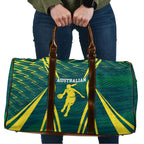 Australian Opals Basketball Travel Bag Iconic Green And Gold Silhouette With Sharp Abstract Graphics