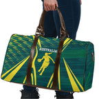 Australian Opals Basketball Travel Bag Iconic Green And Gold Silhouette With Sharp Abstract Graphics