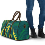 Australian Opals Basketball Travel Bag Iconic Green And Gold Silhouette With Sharp Abstract Graphics