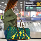 Australian Opals Basketball Travel Bag Iconic Green And Gold Silhouette With Sharp Abstract Graphics