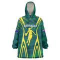 Australian Opals Basketball Wearable Blanket Hoodie Iconic Green And Gold Silhouette With Sharp Abstract Graphics
