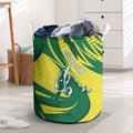 Australian Opals Basketball Laundry Basket Green and Gold Tribal Pattern Athletic Abstract Art