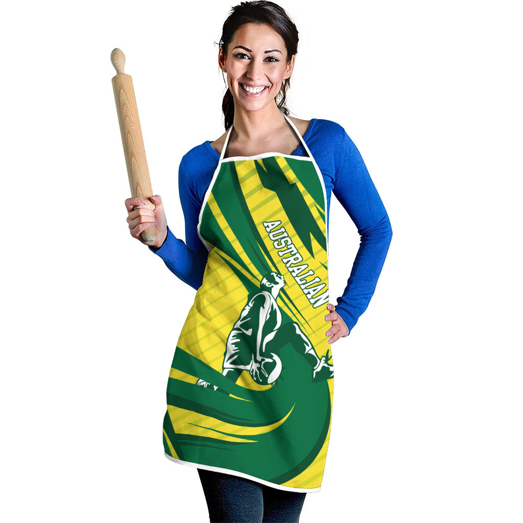 Australian Opals Basketball Apron Green and Gold Tribal Pattern Athletic Abstract Art