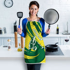 Australian Opals Basketball Apron Green and Gold Tribal Pattern Athletic Abstract Art