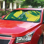 Australian Opals Basketball Auto Sun Shade Green and Gold Tribal Pattern Athletic Abstract Art