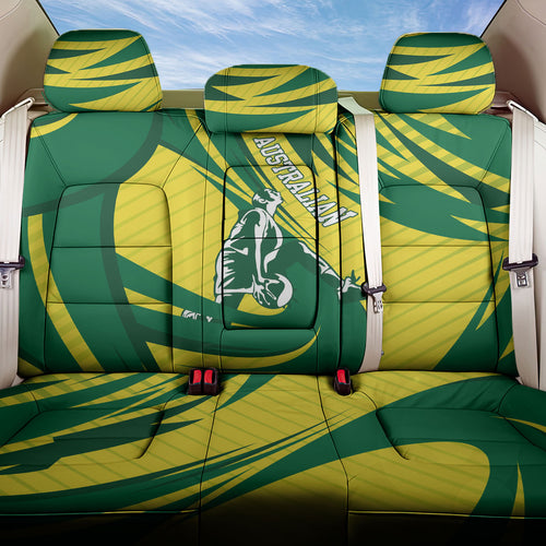 Australian Opals Basketball Back Car Seat Cover Green and Gold Tribal Pattern Athletic Abstract Art