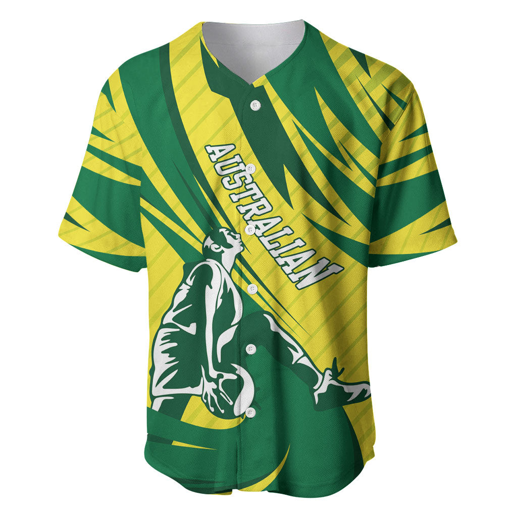 Australian Opals Basketball Baseball Jersey Green and Gold Tribal Pattern Athletic Abstract Art