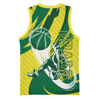 Australian Opals Basketball Basketball Jersey Green and Gold Tribal Pattern Athletic Abstract Art