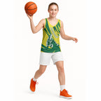 Australian Opals Basketball Basketball Jersey Green and Gold Tribal Pattern Athletic Abstract Art