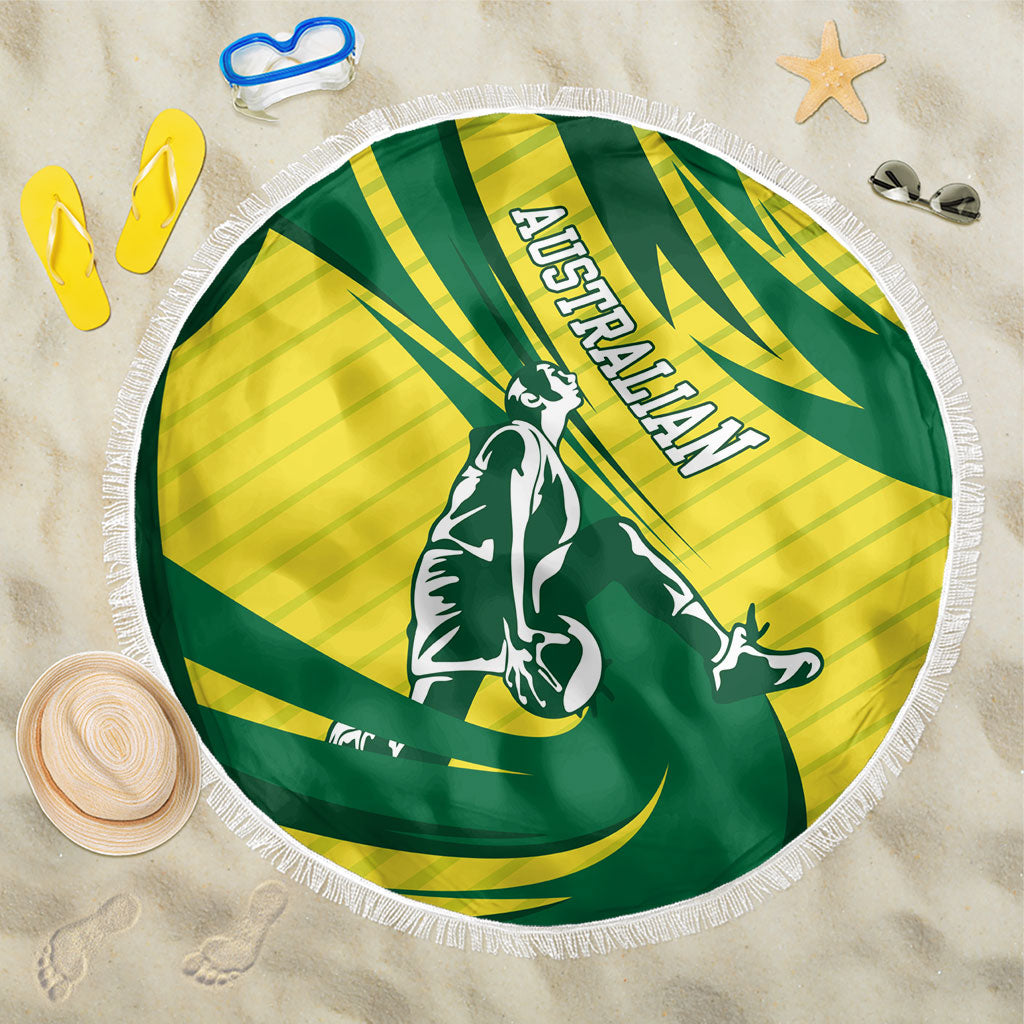 Australian Opals Basketball Beach Blanket Green and Gold Tribal Pattern Athletic Abstract Art