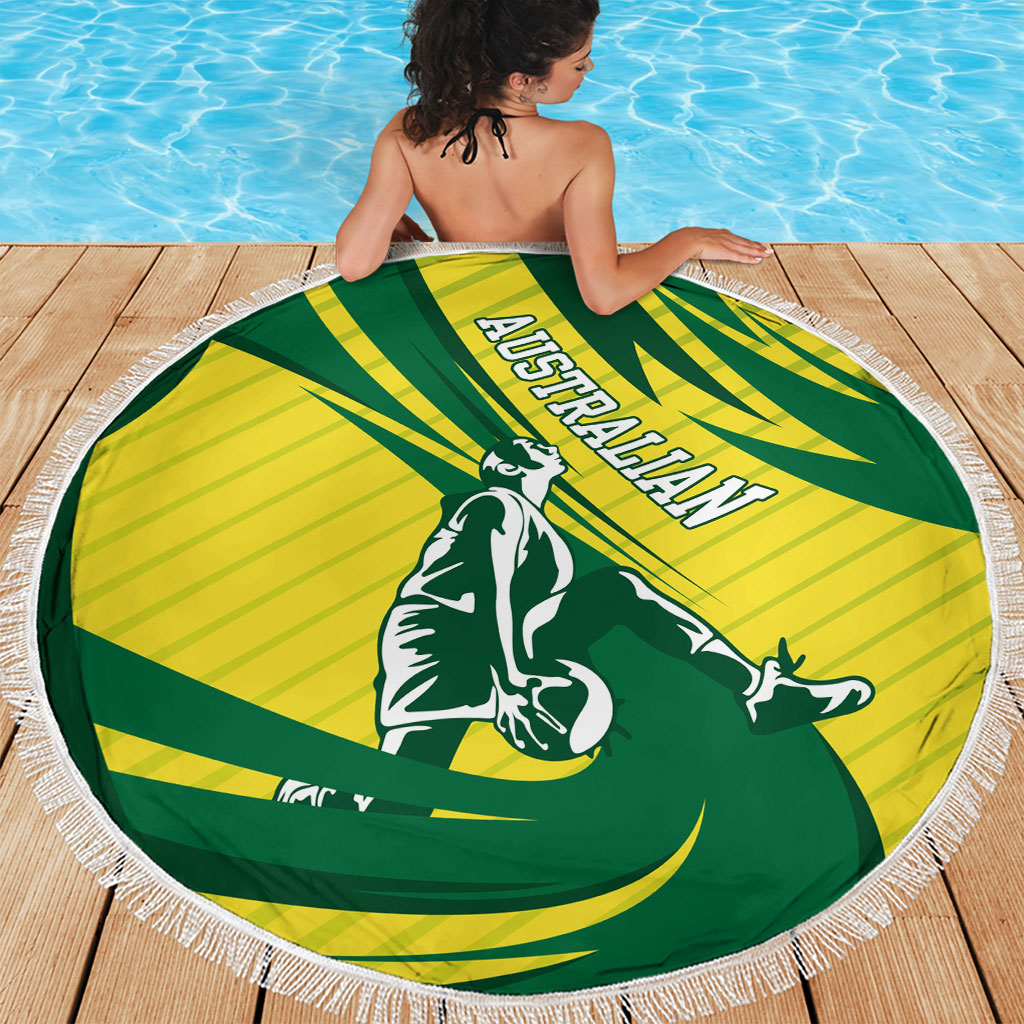Australian Opals Basketball Beach Blanket Green and Gold Tribal Pattern Athletic Abstract Art