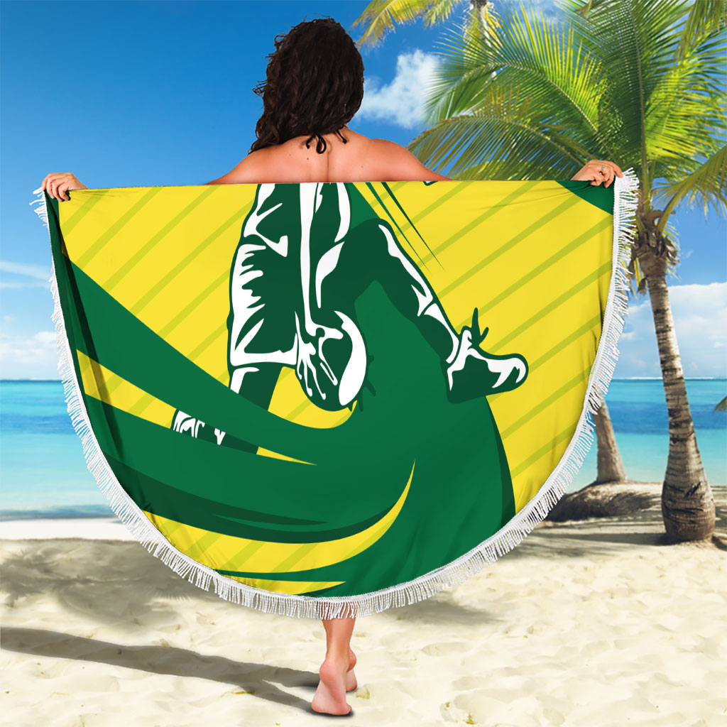 Australian Opals Basketball Beach Blanket Green and Gold Tribal Pattern Athletic Abstract Art