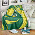 Australian Opals Basketball Blanket Green and Gold Tribal Pattern Athletic Abstract Art