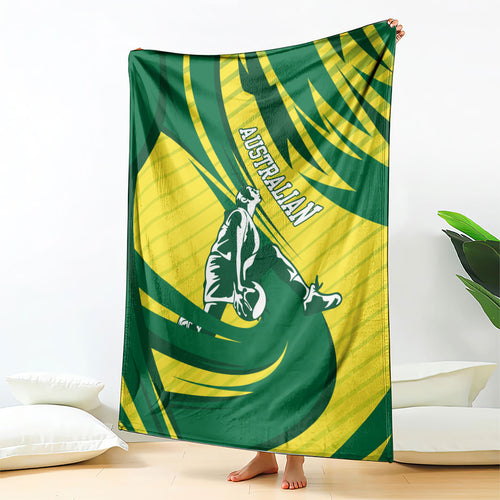 Australian Opals Basketball Blanket Green and Gold Tribal Pattern Athletic Abstract Art