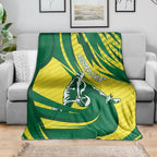 Australian Opals Basketball Blanket Green and Gold Tribal Pattern Athletic Abstract Art