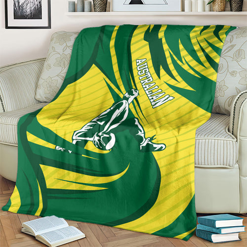 Australian Opals Basketball Blanket Green and Gold Tribal Pattern Athletic Abstract Art