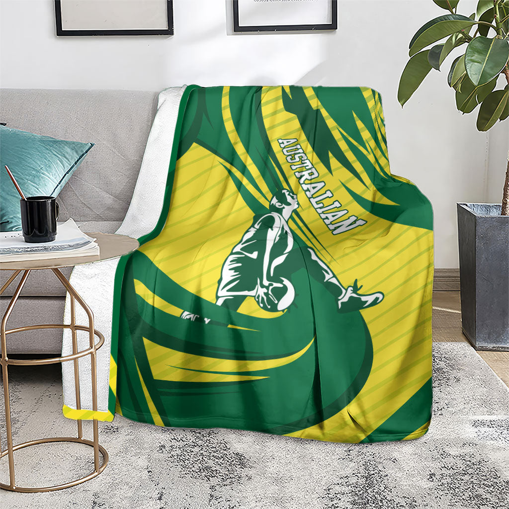 Australian Opals Basketball Blanket Green and Gold Tribal Pattern Athletic Abstract Art