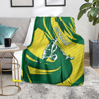 Australian Opals Basketball Blanket Green and Gold Tribal Pattern Athletic Abstract Art