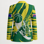Australian Opals Basketball Blazer Green and Gold Tribal Pattern Athletic Abstract Art