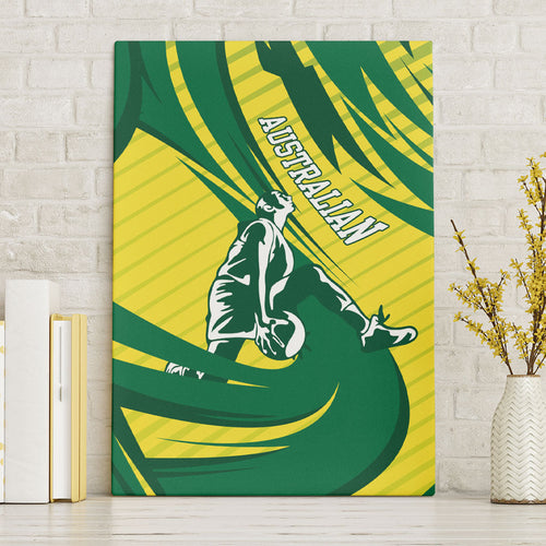 Australian Opals Basketball Canvas Wall Art Green and Gold Tribal Pattern Athletic Abstract Art