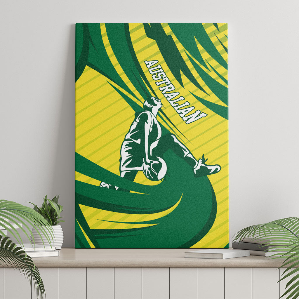 Australian Opals Basketball Canvas Wall Art Green and Gold Tribal Pattern Athletic Abstract Art